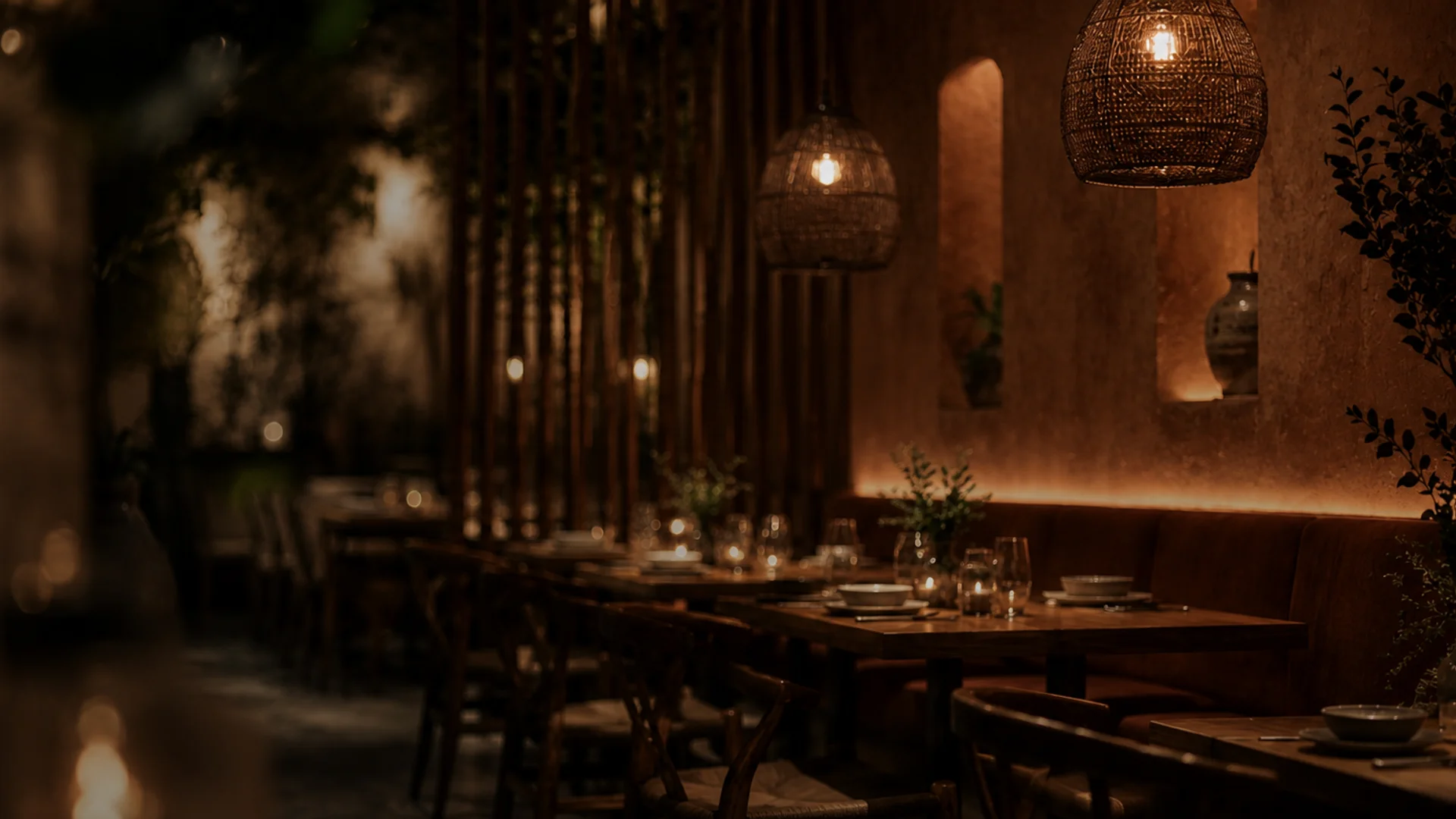 The intimate dining room at Nativa Bistro