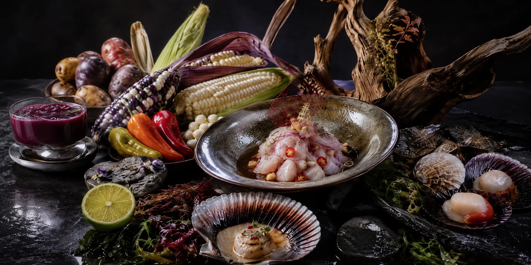 Amazonian ingredients and refined seafood preparations
